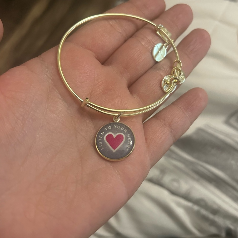 Alex and Ani Gold and Red Charm Bracelet